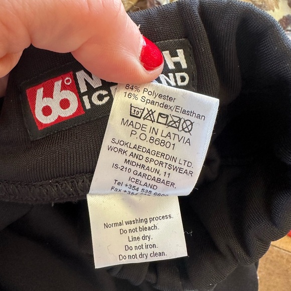 66 North Iceland Black fleece lined Leggings Fannar Pants Woman's S - Picture 8 of 9